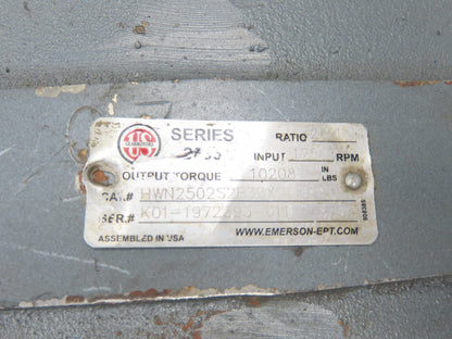 Emerson US Motors HWN2502S2B33X25U213TC Gearbox 25:1 Reducer Dual Shaft 213TC