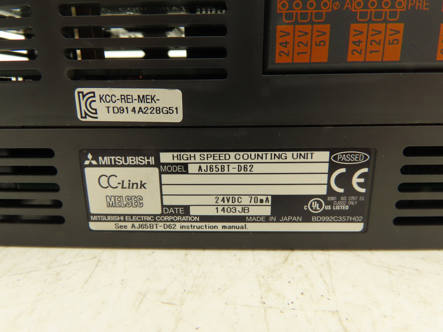 Mitsubishi Electric AJ65BT-D62 High Speed Counting Unit MELSEC-A Series 24VDC