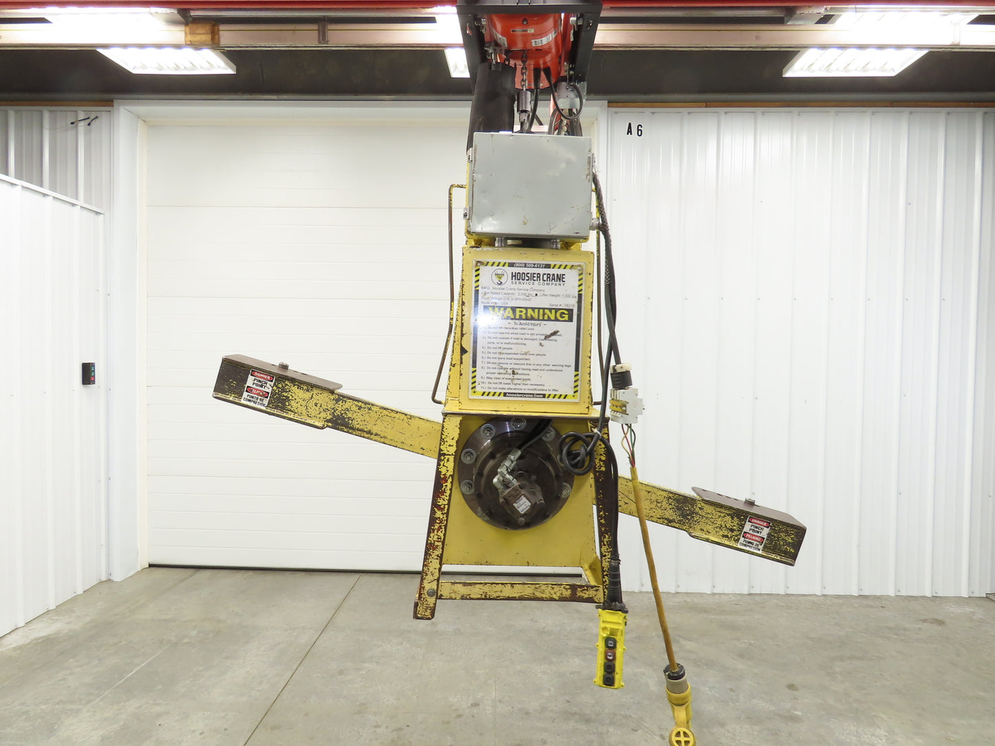 Hoosier Crane Frame Chassis Rotator RV Trailer Hydraulic 230/480V 3Ph 2000lbs