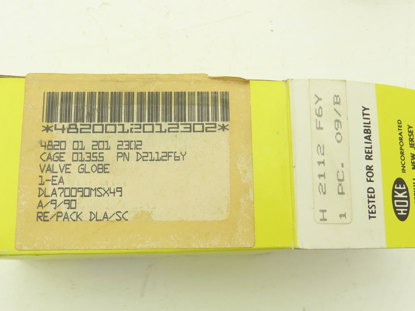 Hoke 2112 F6Y Hydraulic Needle Valve Bar Stock Screwed Bonnet 316 SS Lot of 2
