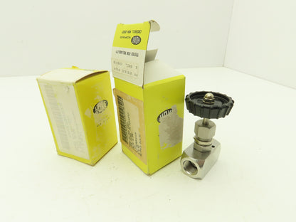 Hoke 2112 F6Y Hydraulic Needle Valve Bar Stock Screwed Bonnet 316 SS Lot of 2