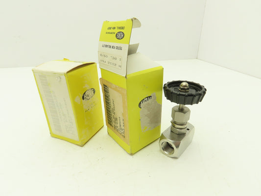 Hoke 2112 F6Y Hydraulic Needle Valve Bar Stock Screwed Bonnet 316 SS Lot of 2