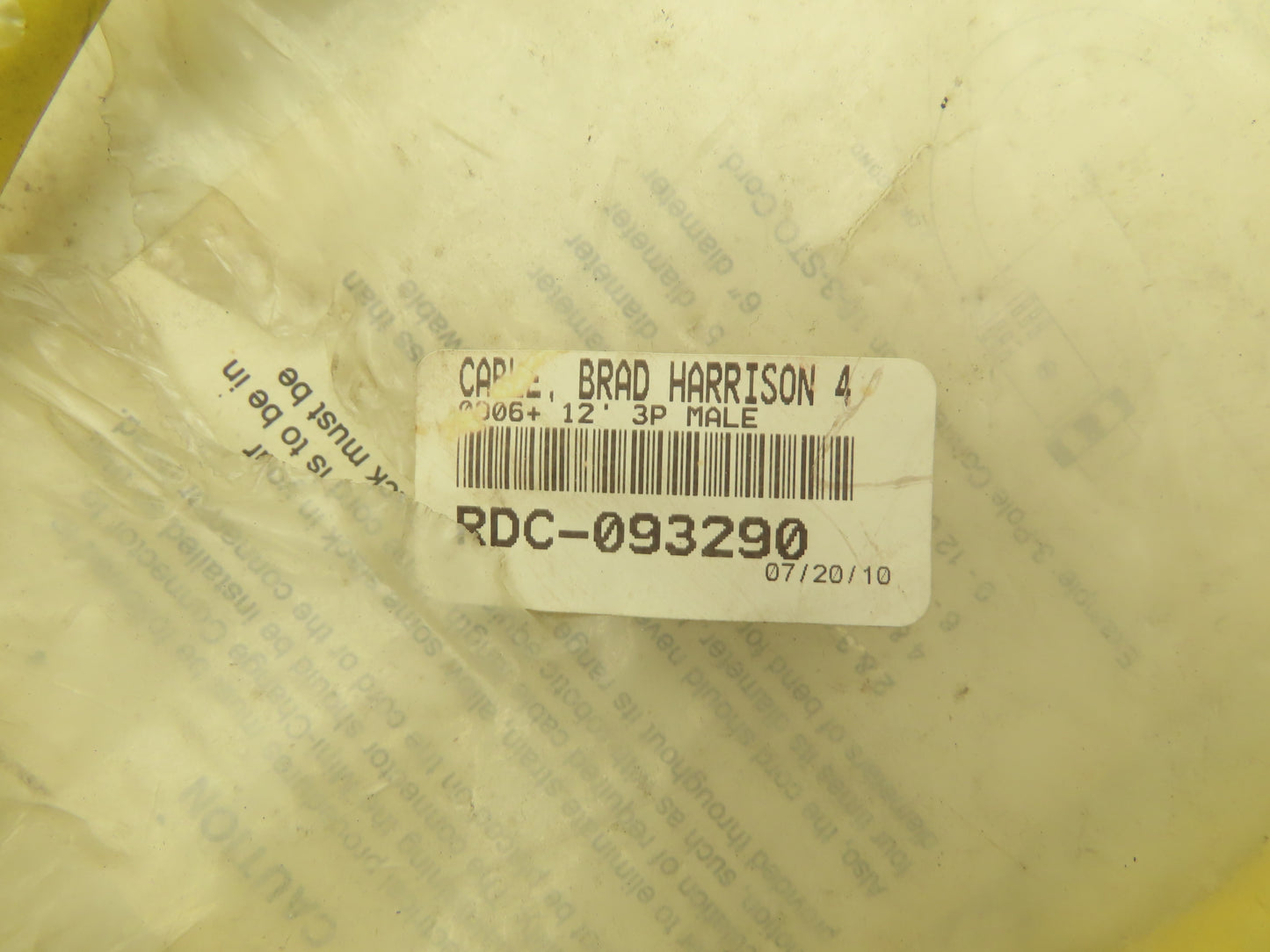 Brad Harrison RDC-093290 Brad Harrison Cable Assembly 12' Cordset 3 Pin
