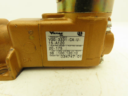 Versa VGG-3331-CA-U-15-A120 Pneumatic Double Solenoid Valve 3-Way 120V