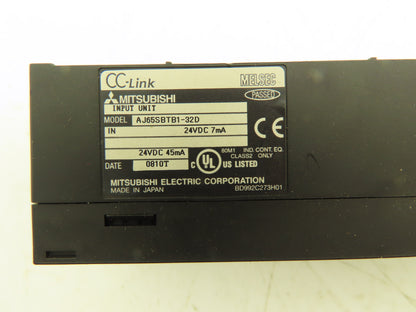 Mitsubishi Aj65SBTB1-32D Remote Digital Input 32 Point 24VDC MELSEC-A Lot of 8