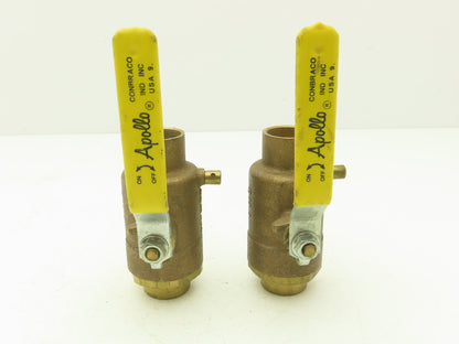 Apollo 1" Bronze Sweat Ball Valve with Drain Port 400 WOG  Lot of 2