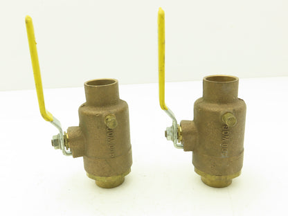 Apollo 1" Bronze Sweat Ball Valve with Drain Port 400 WOG  Lot of 2