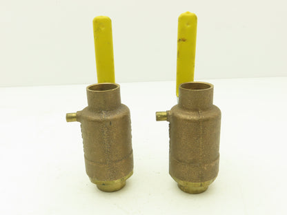 Apollo 1" Bronze Sweat Ball Valve with Drain Port 400 WOG  Lot of 2