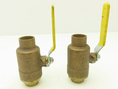 Apollo 1" Bronze Sweat Ball Valve with Drain Port 400 WOG  Lot of 2