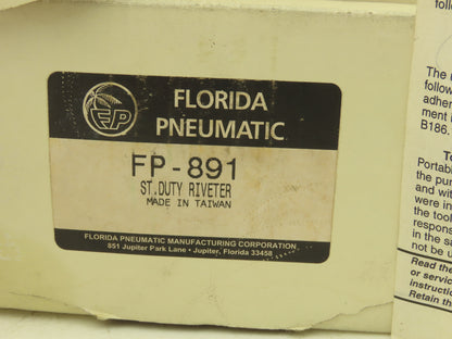FP Florida Pneumatic FP-891 Air Rivet Gun 3/16" Riveter Hammer