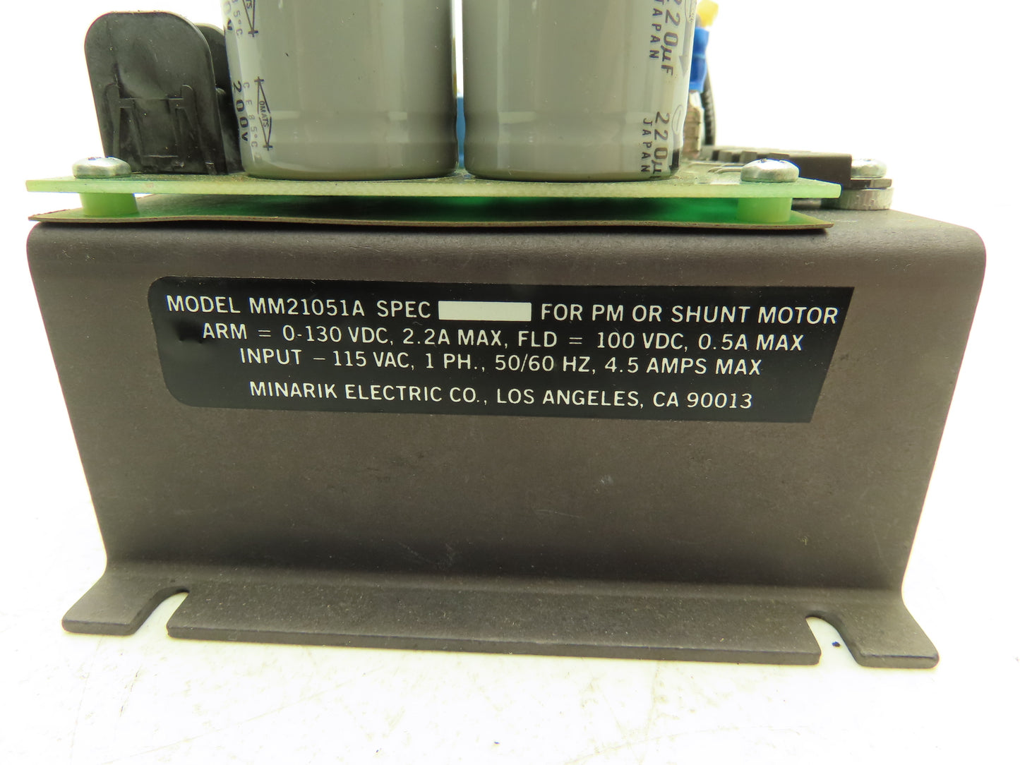 Minarik MM21051A DC Motor Drive Speed Controller 115VAC Input 130VDC Output