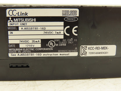 Mitsubishi AJ65SBTB1-16D Remote Digital Input 16 Point 24VDC MELSEC-A Lot of 9