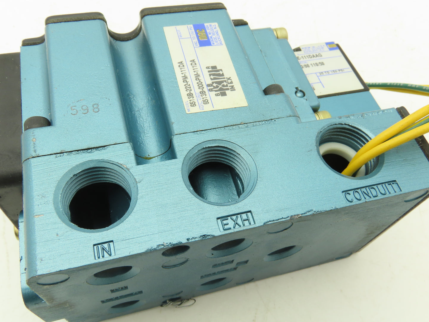 MAC 6513B-222-PM-111DA Pneumatic Solenoid Valve 4 Way Light 120VAC 50/60Hz