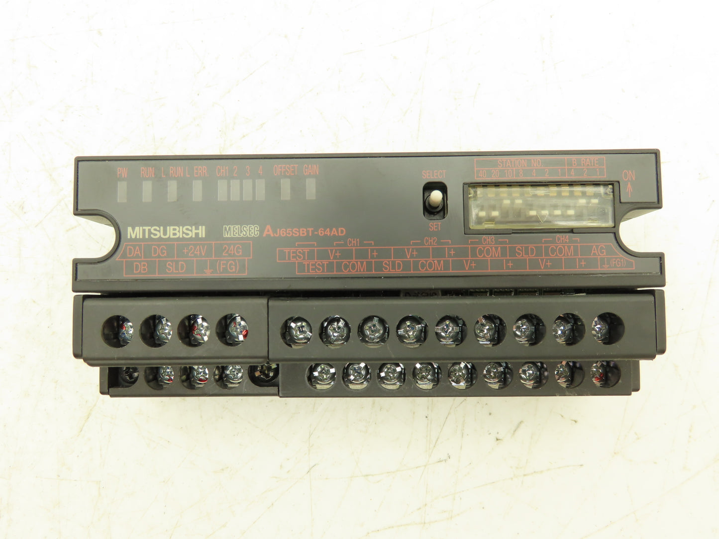 Mitsubishi AJ65SBT-64AD PLC CC-Link Compact I/O 4 Analog Channels 24VDC MELSEC-A