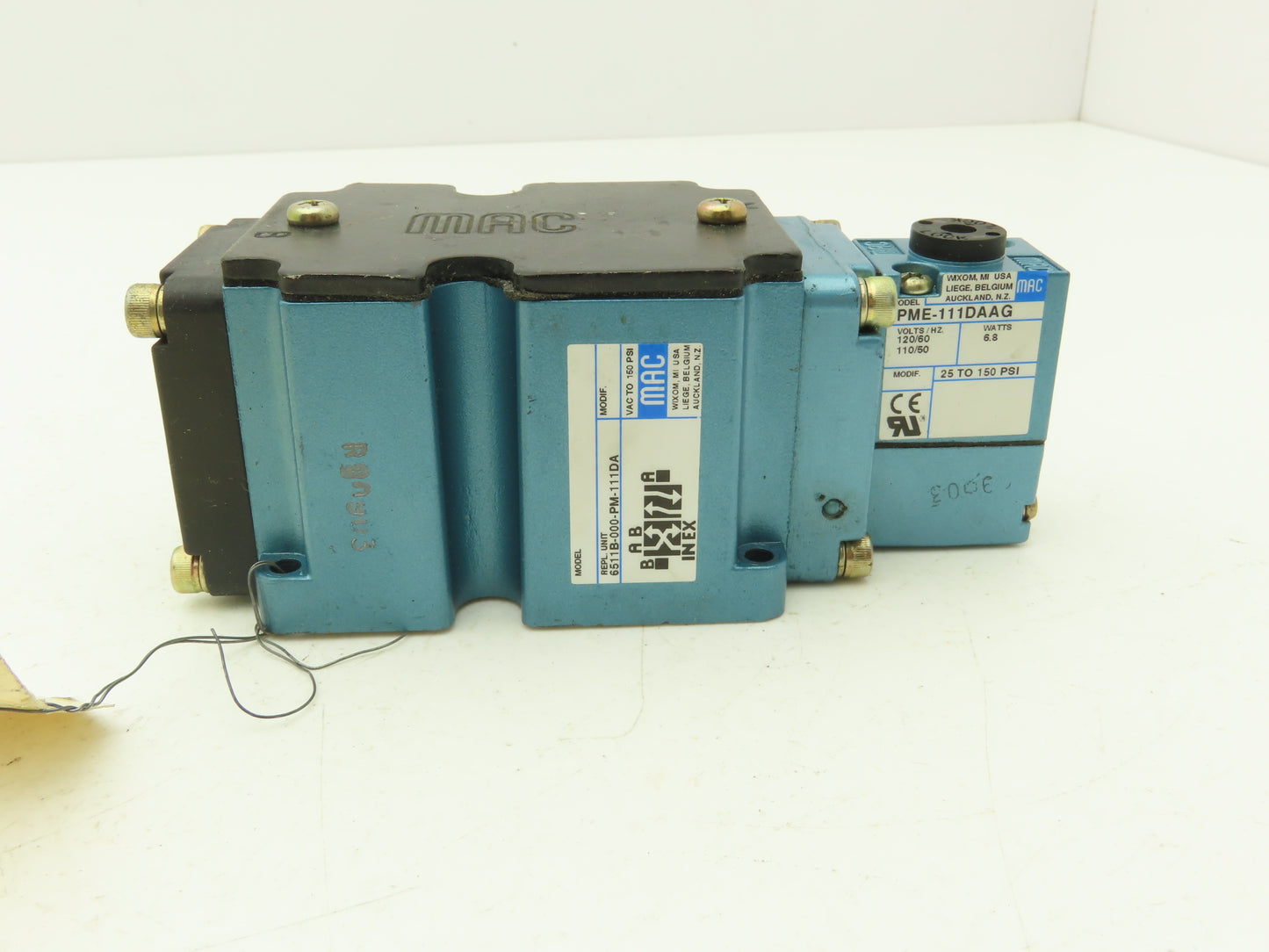 MAC 6511B-000-PM-111DA Pneumatic Solenoid Valve Single Acting 120VAC 50/60Hz