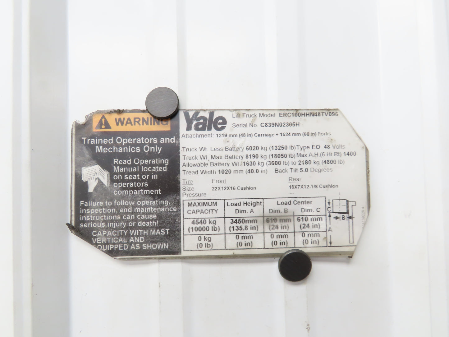 Danaher 83Y05355A AC SuperDrive Forklift Motor Controller 48V Off ERC100HHN