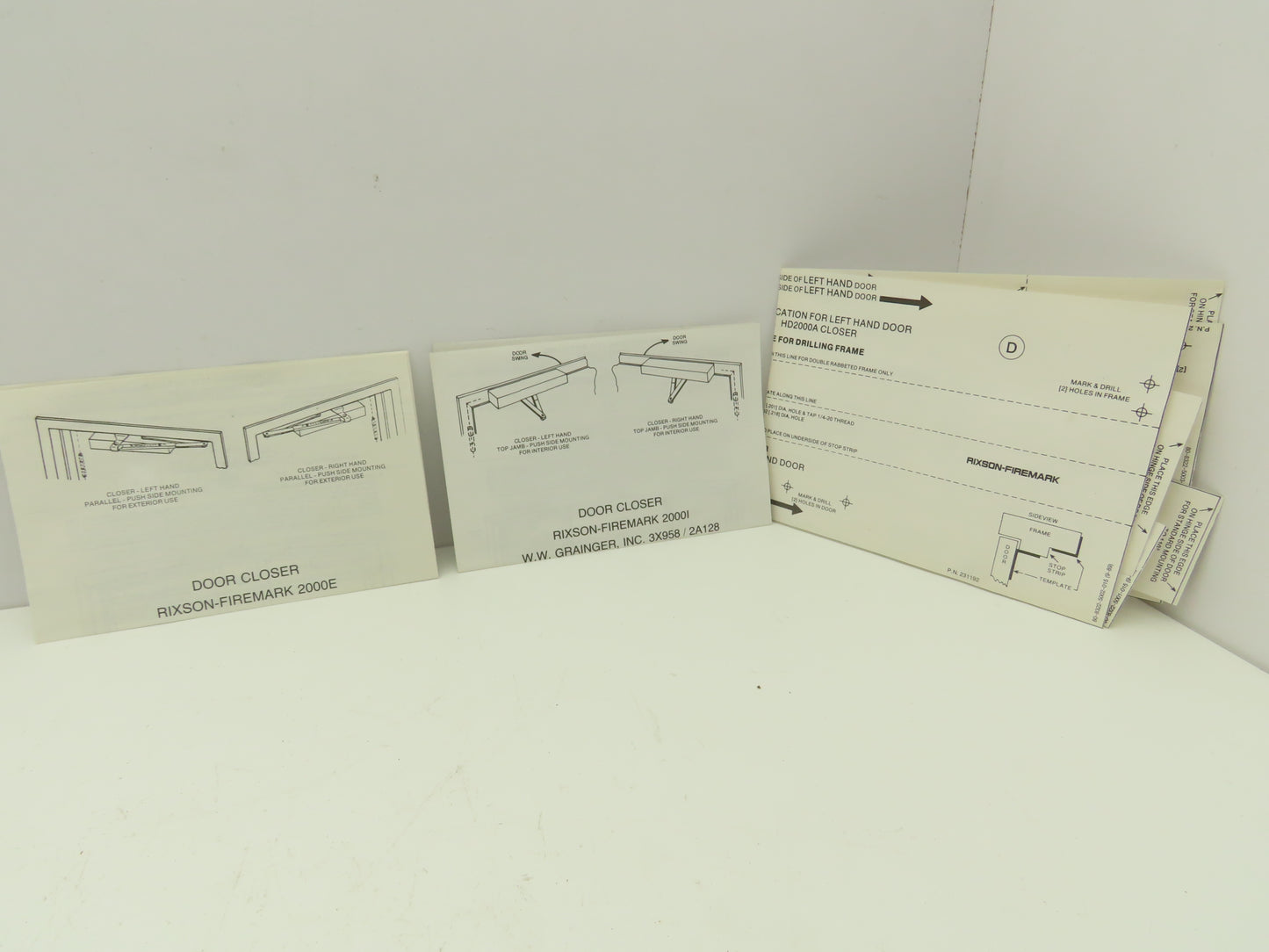 Rixson Firemark 3X958A Aluminum Concealed Door Closer Kit Gray