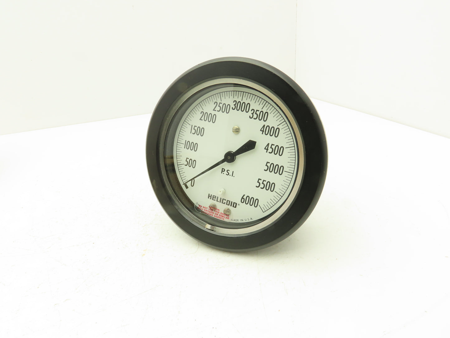 Helicoid 430L HD57 4.5" Dial Pressure Gauge 0-6000 PSI 1/4"NPT Panel Mount