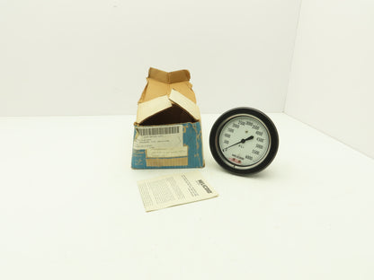 Helicoid 430L HD57 4.5" Dial Pressure Gauge 0-6000 PSI 1/4"NPT Panel Mount