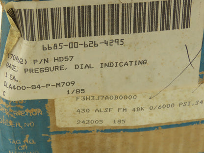 Helicoid 430L HD57 4.5" Dial Pressure Gauge 0-6000 PSI 1/4"NPT Panel Mount