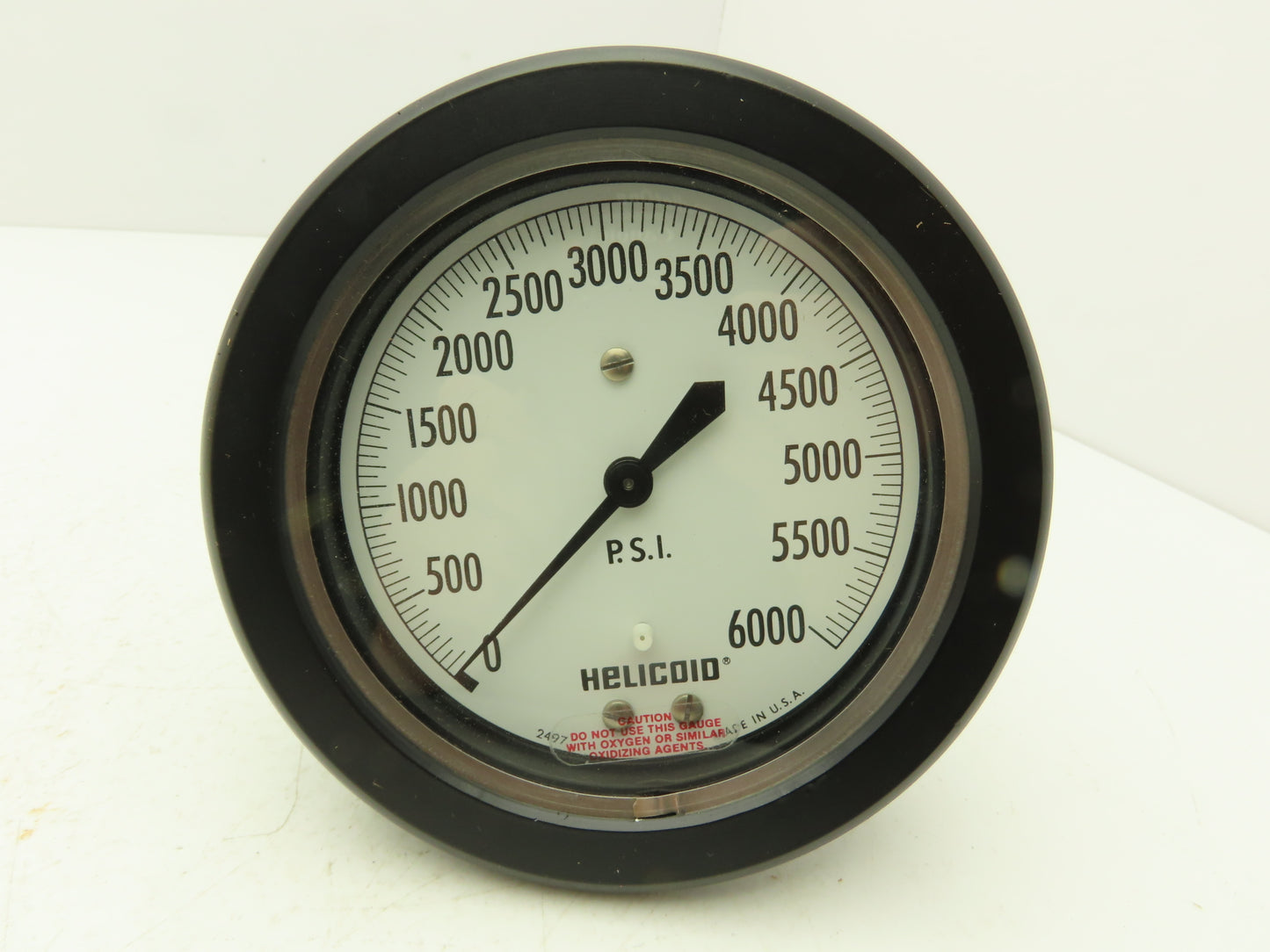Helicoid 430L HD57 4.5" Dial Pressure Gauge 0-6000 PSI 1/4"NPT Panel Mount