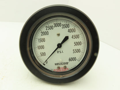 Helicoid 430L HD57 4.5" Dial Pressure Gauge 0-6000 PSI 1/4"NPT Panel Mount