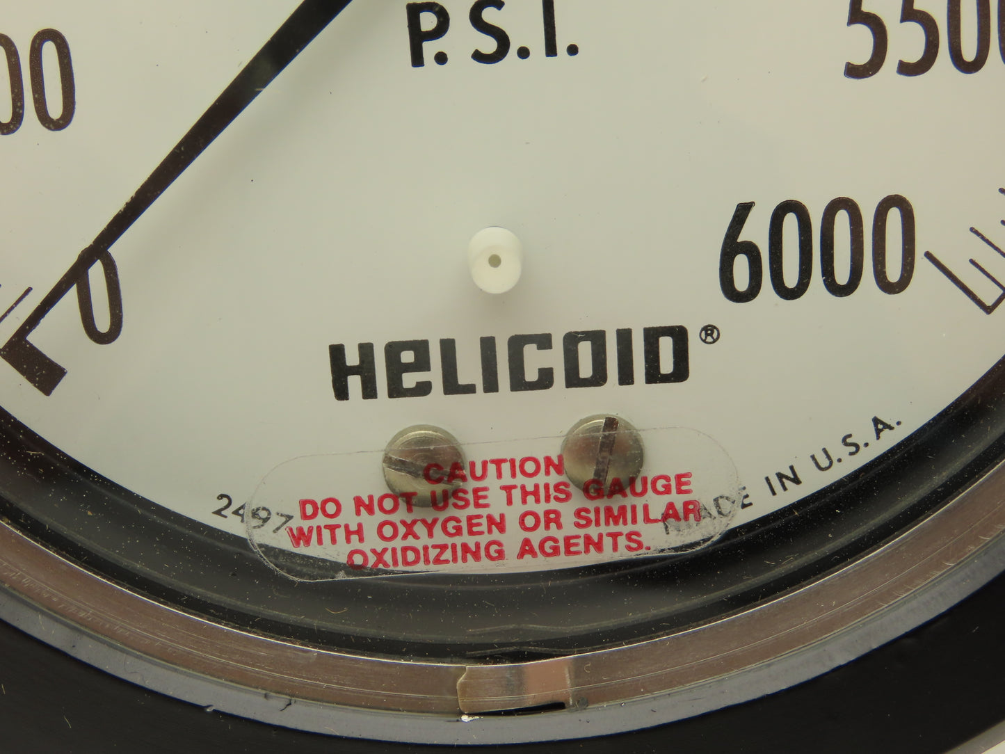 Helicoid 430L HD57 4.5" Dial Pressure Gauge 0-6000 PSI 1/4"NPT Panel Mount