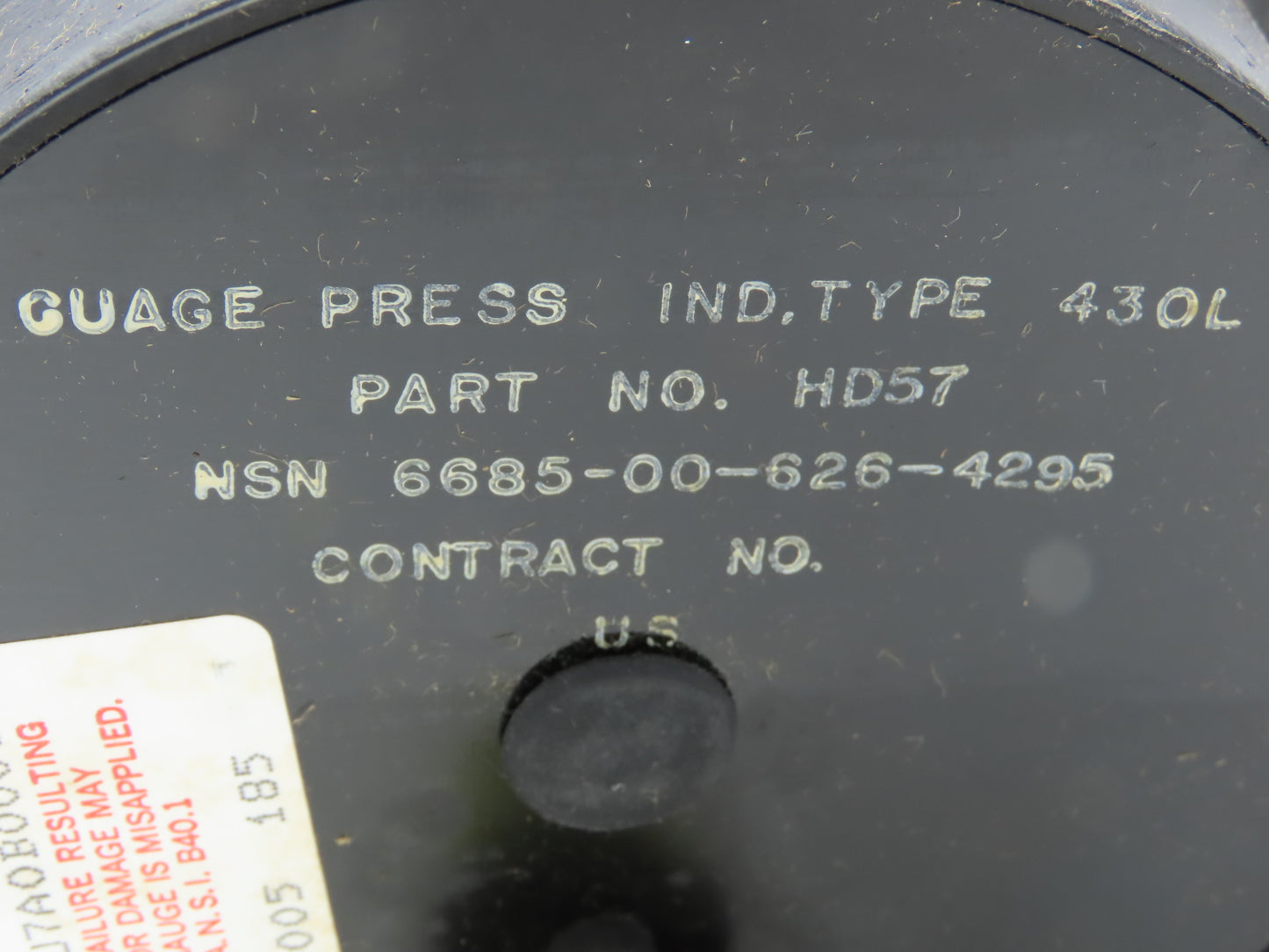 Helicoid 430L HD57 4.5" Dial Pressure Gauge 0-6000 PSI 1/4"NPT Panel Mount