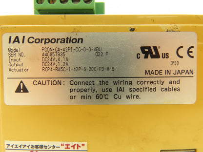 IAI PCON-CA-42PI-CC-0-0-ABU ROBO Cylinder Position Controller PowerCON 150 24VDC