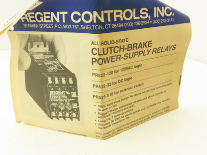 Regent PR523-32 Clutch-Brake Power Supply Relay Solid State120V 50/60Hz 3-32VDC