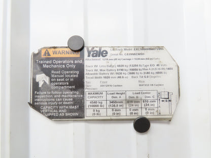 Yale Forklift Three Lever Control With Lift Tilt Shift Off ERC100HHN48TV096