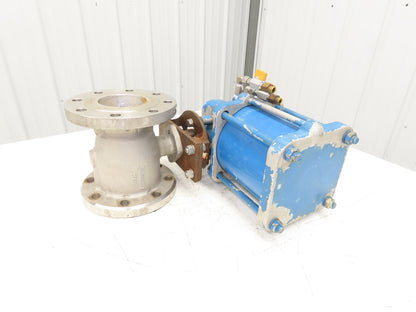 Jamesbury 4" 5150 31 3600TT 316SS Flanged Ball Valve & Pneumatic Actuator ST400B