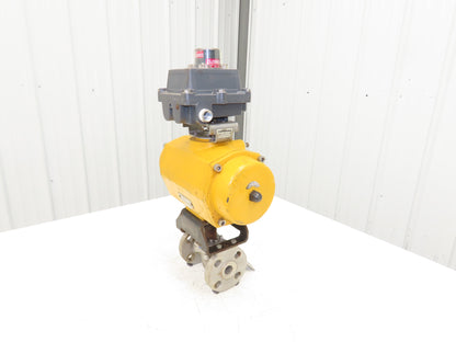 Tufline 0367 1" Flanged 300 Stainless Plug Valve Pneumatic Actuator & Positioner