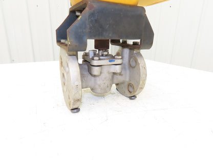 Tufline 0367 1" Flanged 300 Stainless Plug Valve Pneumatic Actuator & Positioner