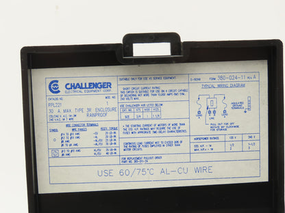 Challenger RPL221 Fusible Disconnect 30A 120/240VAC 2 Pole Rainproof Lot of 5