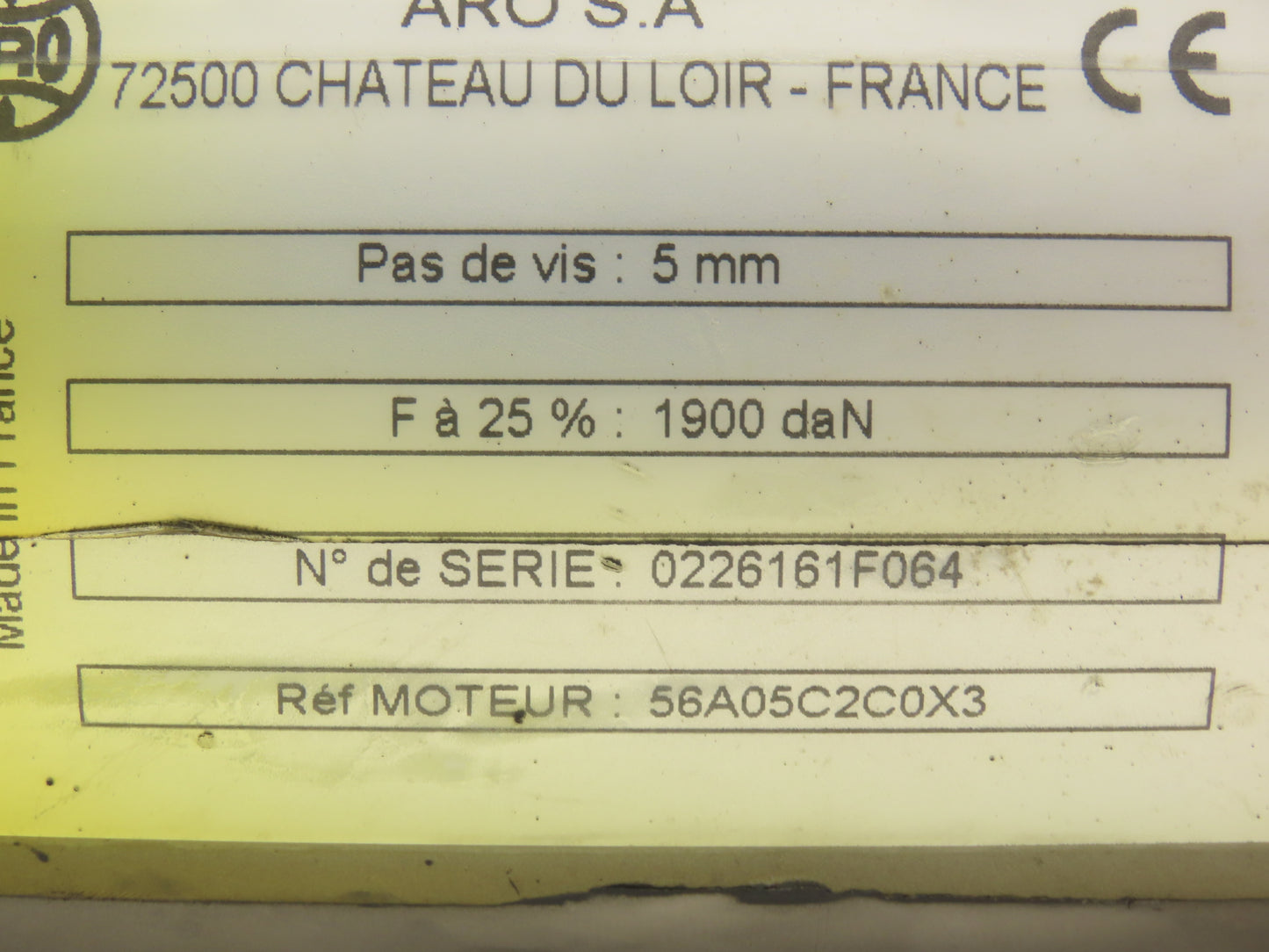 ARO 56A05C2COX3 S.A.S. Welder Servo Actuator Nominal Speed 3000 tr/min 300V