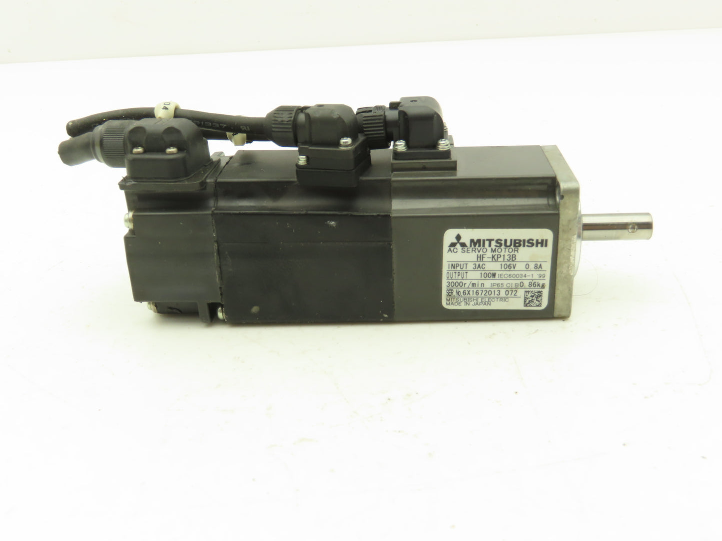 Mitsubishi HF-KP13B AC Servo Motor w/Brake 106V 3PH 100W 3000 RPM