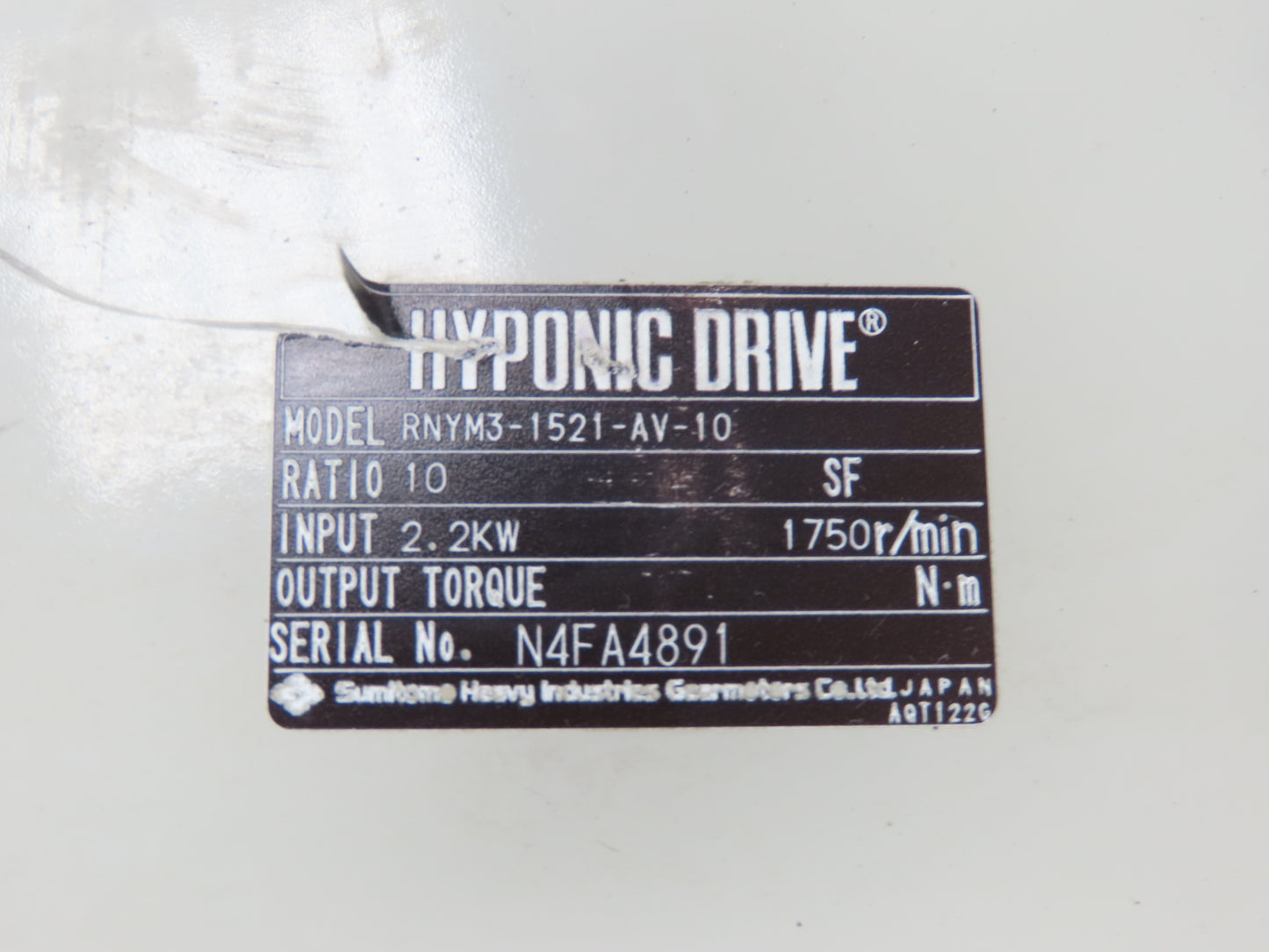 Sumitomo RNYM3-1521-AV-10 Hyponic Drive Gearmotor 10:1/175rpm 2.2kw 230V 3PH