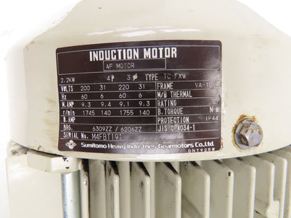 Sumitomo RNYM3-1521-AV-10 Hyponic Drive Gearmotor 10:1/175rpm 2.2kw 230V 3PH