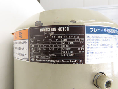 Sumitomo RNYM5-1633-AV-B-30 Hyponic Drive Gearmotor 30:1/58rpm 3.7kw 230V 3PH