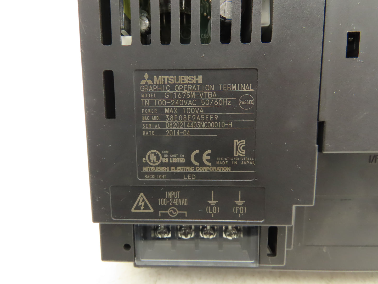 Mitsubishi GT1675M-VTBA 10.4" Color Touch Panel 640x480p 100-240VAC Color LCD