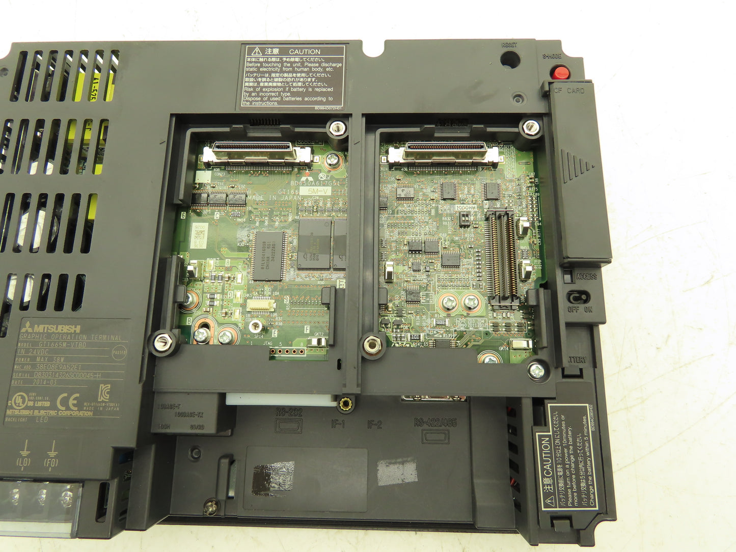 Mitsubishi GT1665M-VTBD 8.4" Color Touch Panel SVGA 800x600p 24VdC Color LCD