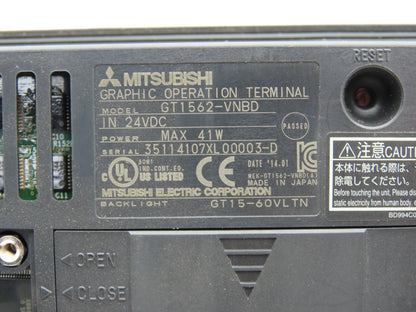 Mitsubishi GT1562-VNBD 8.4" Color Touch Panel VGA 640x480p 24VdC Color LCD HMI