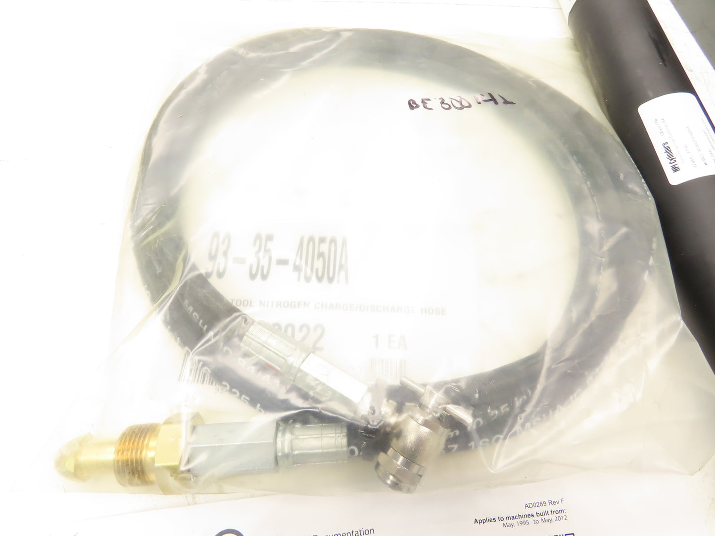 Haas 93-2562 VF3SS CNC Spindle Hydraulic Counterbalance Cylinder & Nitrogen Tank