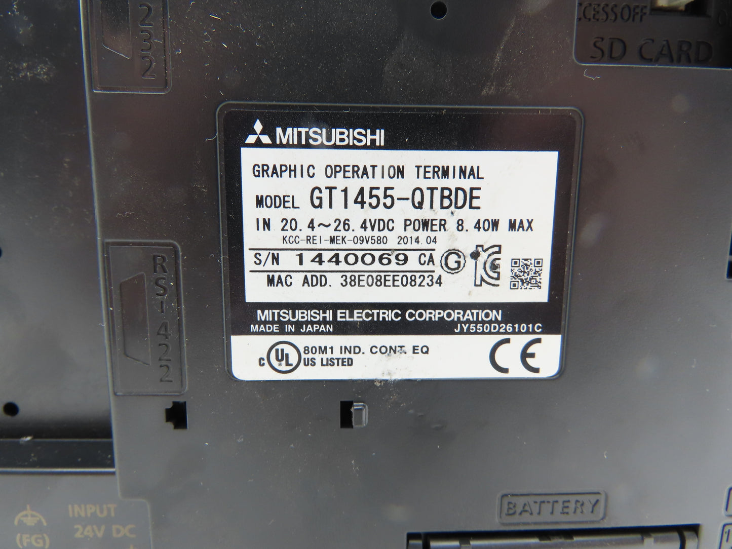 Mitsubishi GT1455-QTBDE 5.7" Color Touch Panel QVGA 24VdC Color LCD HMI Lot of 2