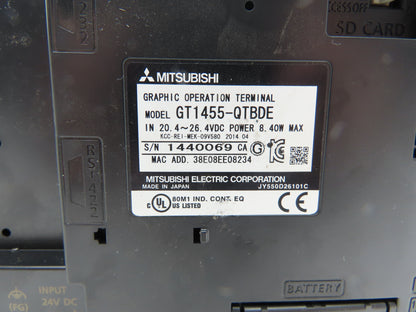 Mitsubishi GT1455-QTBDE 5.7" Color Touch Panel QVGA 24VdC Color LCD HMI Lot of 2