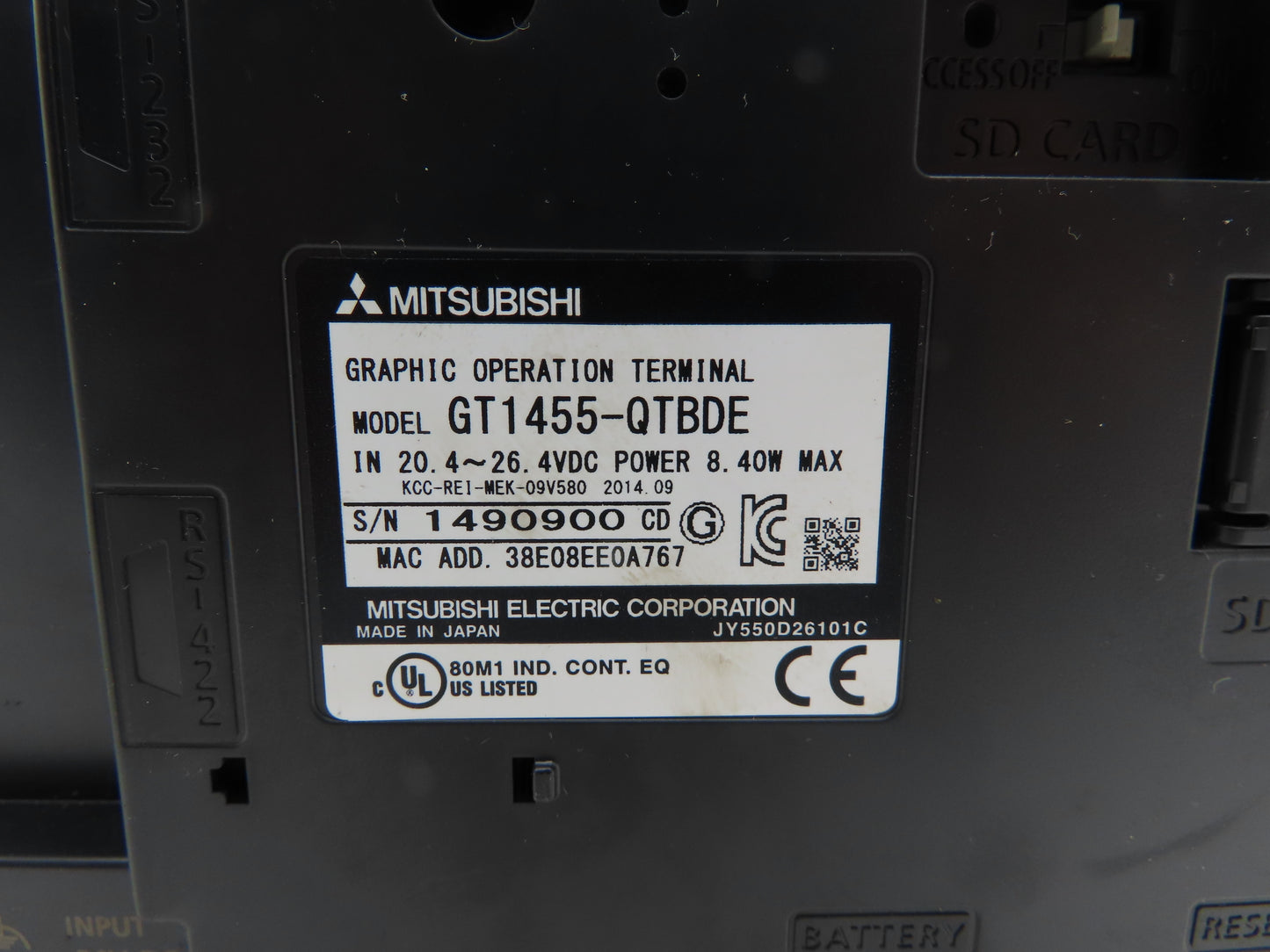 Mitsubishi GT1455-QTBDE 5.7" Color Touch Panel QVGA 24VdC Color LCD HMI Lot of 2