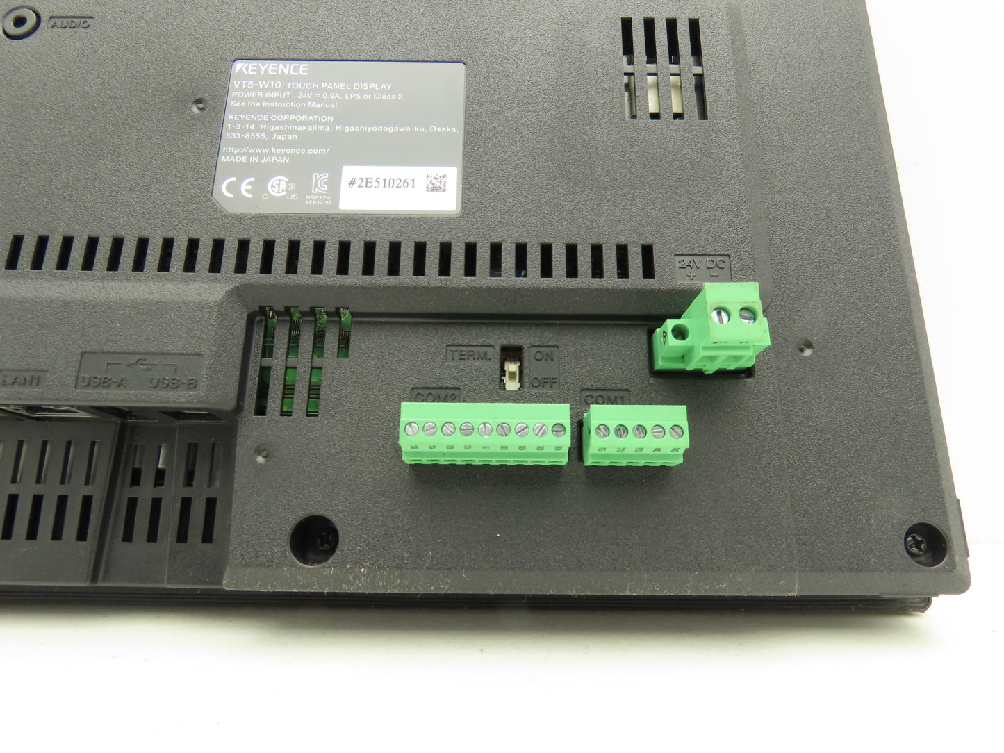 Keyence VT5-W10 10" Wide Screen Touch Panel 1024x600p 24VDC Color TFT LCD