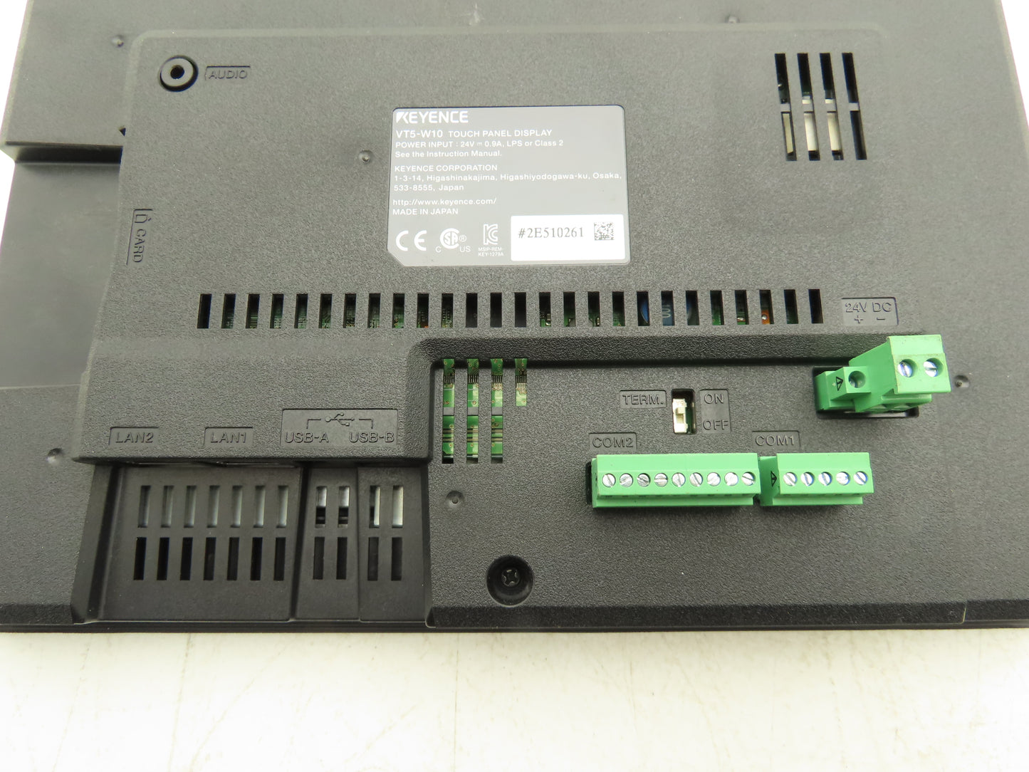 Keyence VT5-W10 10" Wide Screen Touch Panel 1024x600p 24VDC Color TFT LCD