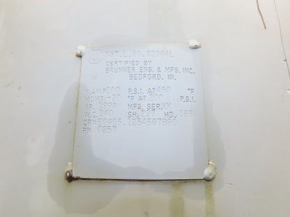 Brunner Vertical Compressed Air Receiver Tank 240 Gallon 200 PSI 30"x 70"